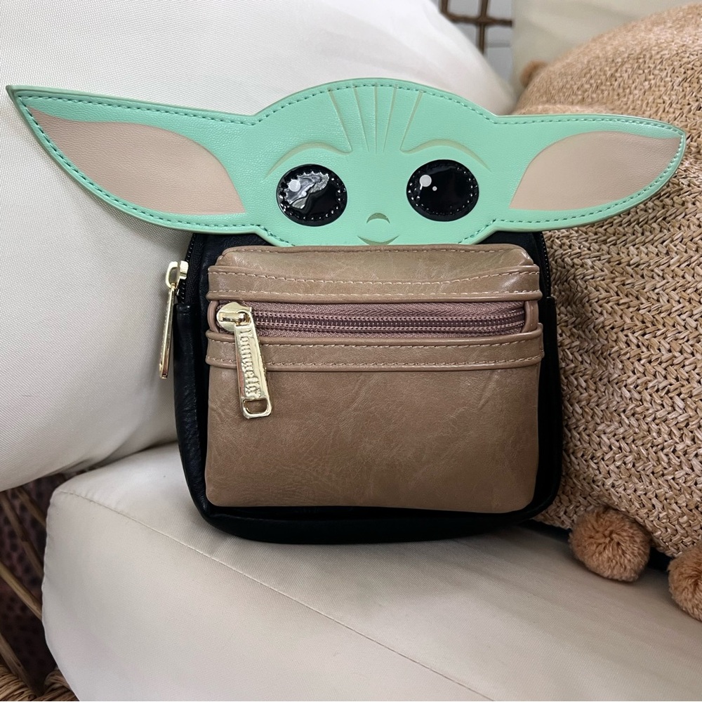 Loungefly Mint Green Beige Grogu Star Wars Disney Wristlet Belt Bag